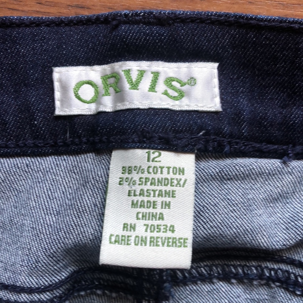 EUC Orvis straight leg 5 pocket jeans dark wash Size 12 - Picture 2 of 6